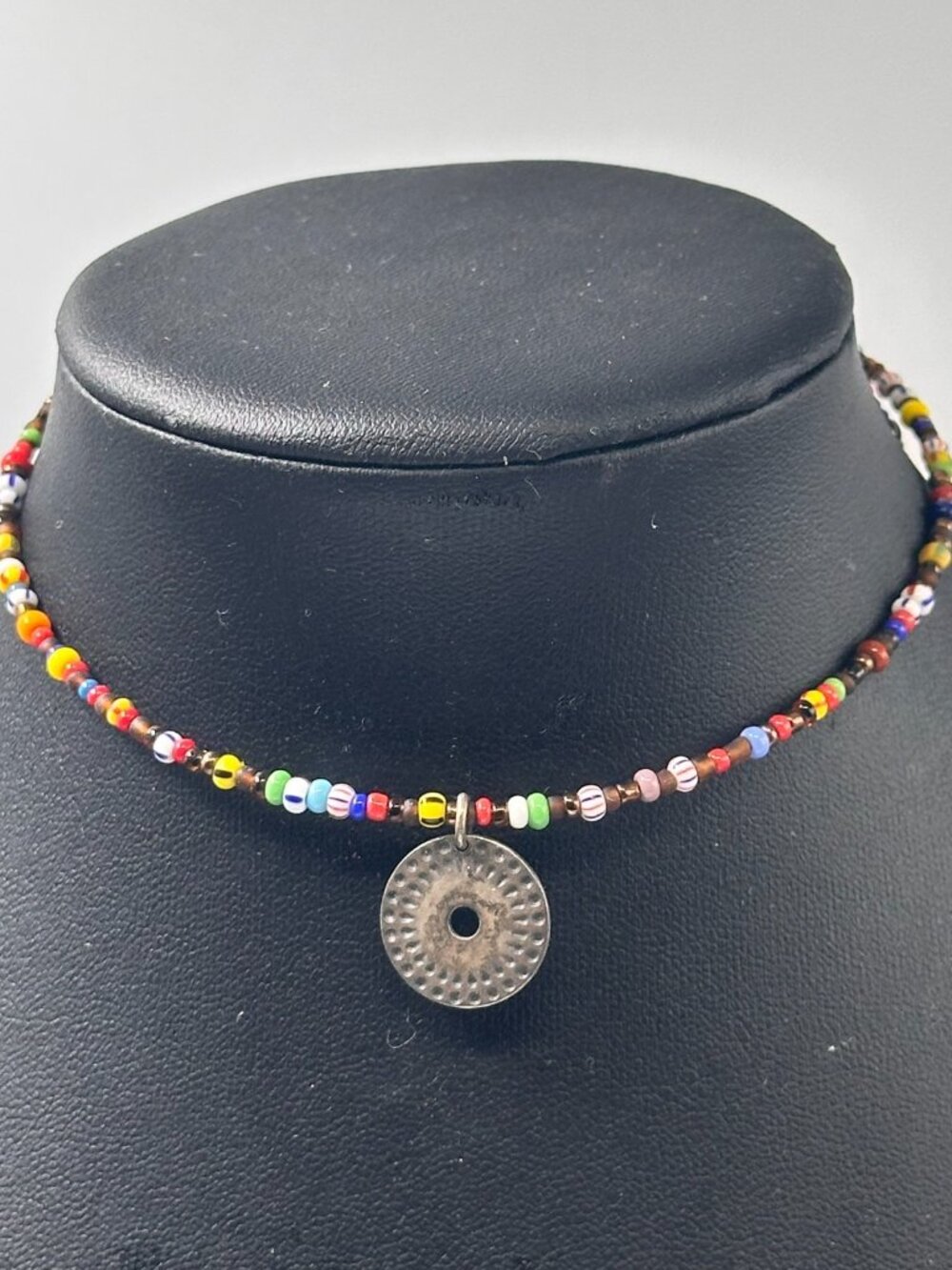 Silpada Choker Necklace Sterling Silver Multi Color Seed Bead Memory Wire